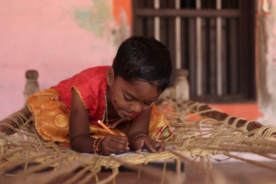 Ajantha writing after cleft surgery