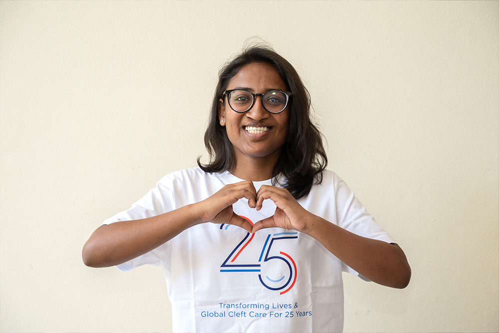 Dr Mayuri making the official International Women’s Day hand gesture