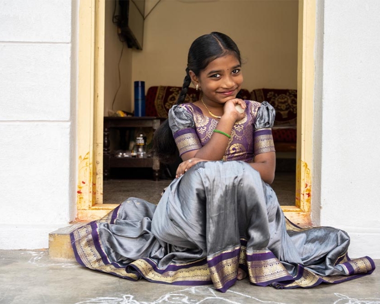 Akshara smiling after cleft surgery